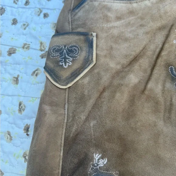 Men's Brown Embroidered Shorts